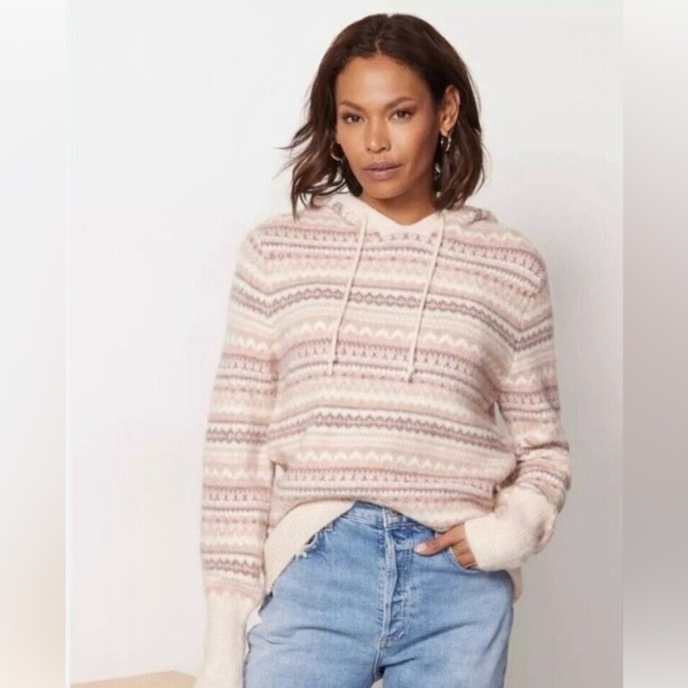 Evereve Emery Fair Isle Hooded Sweater